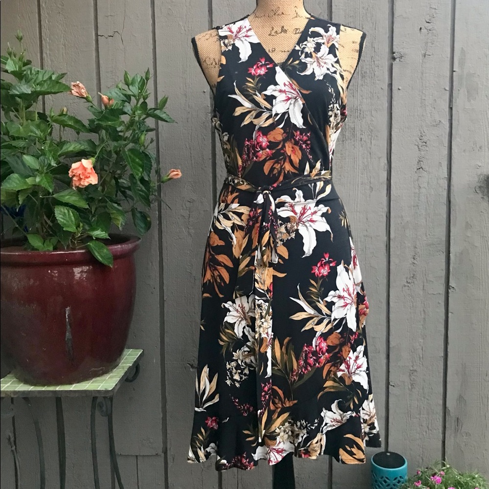 Allison Joy Black Stargazer Wrap Dress